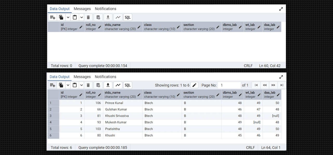 Alter column and update in Admin 4 (PostgreSQL).