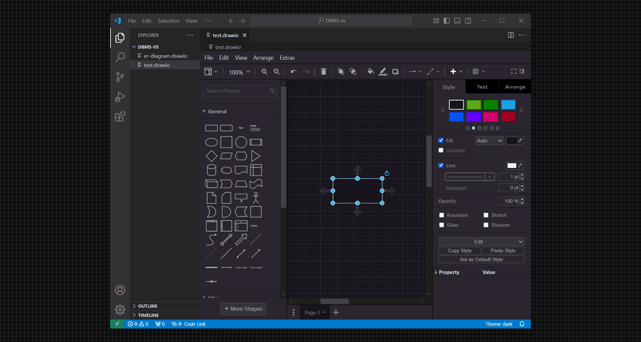 Choose different shaps in draw.io canva.