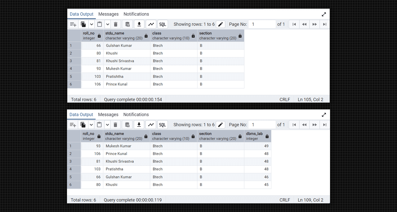 SQL clause max min function in Admin 4 (PostgreSQL).