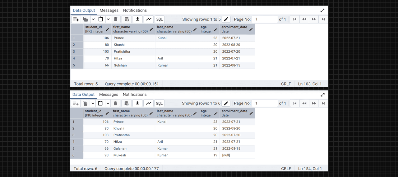 Add the data in existing table with the package function.