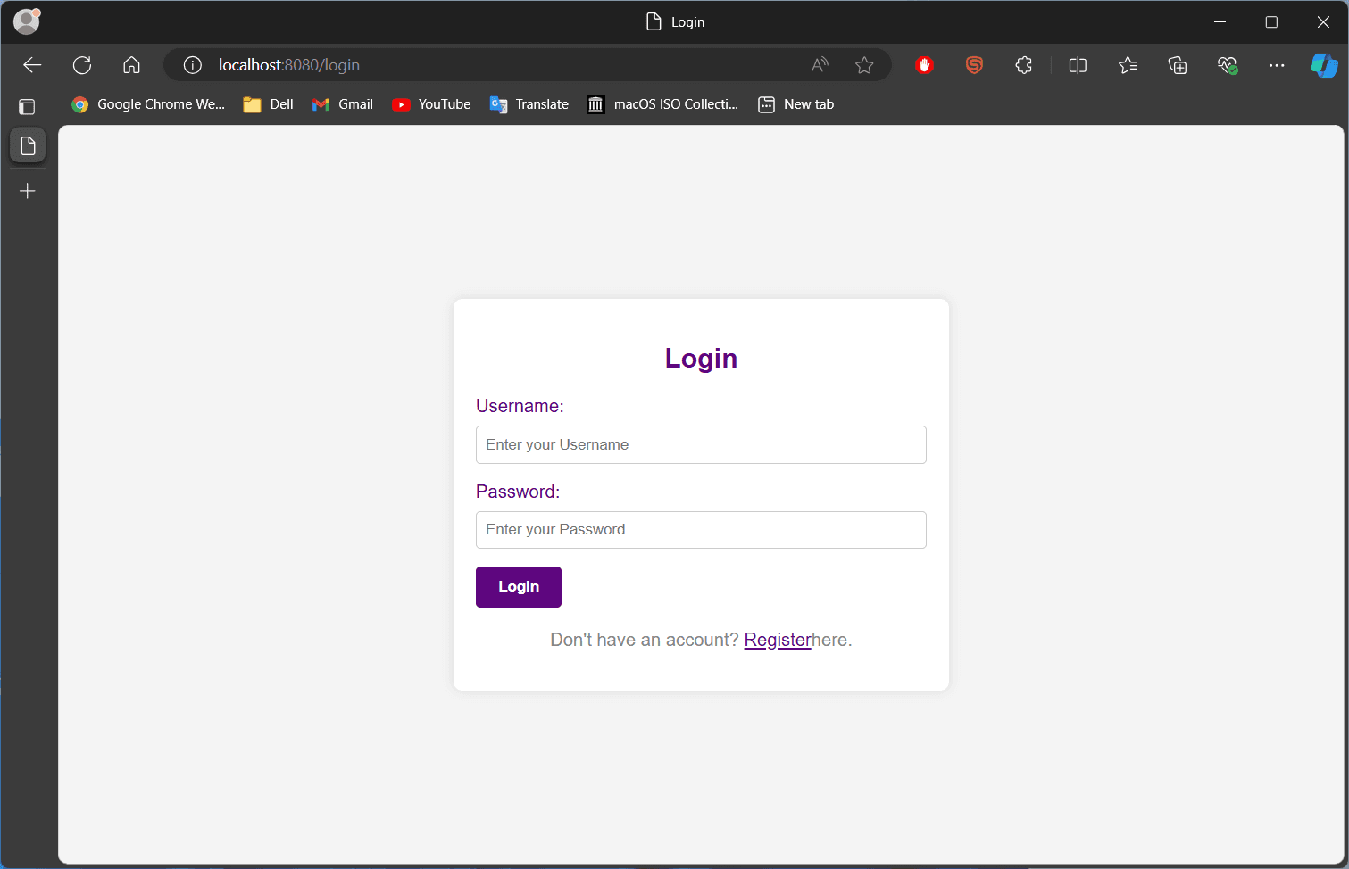 Login page ./login