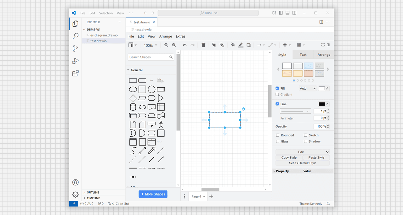 Choose different shaps in draw.io canva.