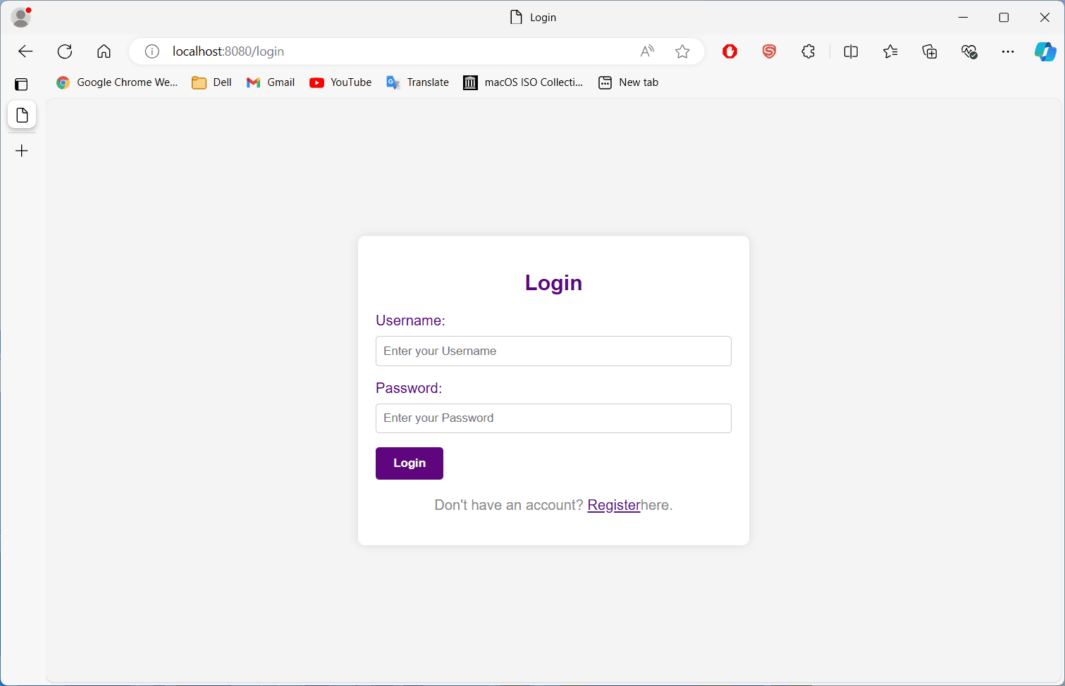 Login page ./login